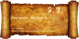 Harangi Norbert névjegykártya